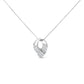 14k White Gold 1 5/8 Cttw Invisible Set Princess and Channel Set Baguette Diamond Curved Oval Shape Pendant Necklace (G-H Color, VS2-SI1 Clarity)