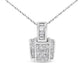 14K White Gold 2 1/5 Cttw Princess Cut Composite Diamond Pendant with Diamond Bale Pendant Necklace (H-I Color,SI1-SI2 Clarity) - NO CHAIN INCLUDED