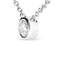 14K White Gold 1/2 Cttw Lab Grown Diamond Modern Bezel-Set Solitaire 16"-18" Pendant Necklace (F-G Color, VS2-SI1 Clarity)