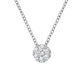 14K White Gold 1/4 Cttw Shared Prong Set Round-Ct Diamond 7 Stone Floral Cluster 18" Pendant Necklace (H-I Color, SI2-I1 Clarity)