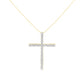 10K Yellow Gold Plated .925 Sterling Silver 4.0 Cttw Round Cut Diamond Cross Pendant Necklace (J-K Color, I1-I2 Clarity) - 18"