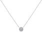 .925 Sterling Silver 1/2 Cttw Round Diamond Halo Circle Pendant 18" Necklace (I-J Color, I2-I3 Clarity)