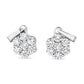 14KT White Gold 1/2 cttw Diamond Floral Cluster Pendant Necklace (HI, SI2-I1)