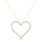 10k Yellow Gold Plated .925 Sterling Silver 3.0 cttw Round-Cut Diamond Open Heart Pendant Necklace (J-K Color, I1-I2 Clarity) - 18"