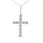 10K Yellow Gold 5/8 Cttw Miracle Set Round Diamond Circle Link Cross Men's Pendant Necklace
