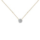 14K Yellow Gold Plated Sterling Silver 3/8 Cttw Diamond Cluster Pendant Necklace