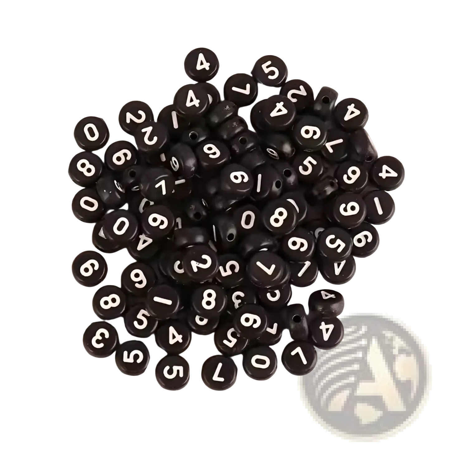 800 Piece Black Acrylic Alphabet and Number Bead Set