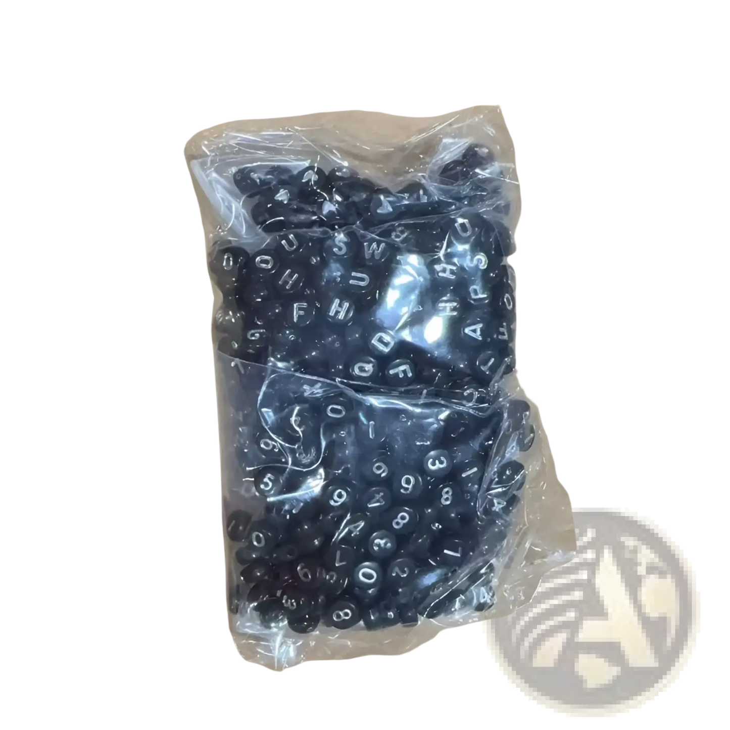 800 Piece Black Acrylic Alphabet and Number Bead Set