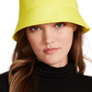Steve Madden Women's Solid Satin Lined Nylon Bucket Hat Yellow Size Regular