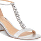 Badgley Mischka Women's Lindsey Fabric Open Toe Special Occasion Strappy Sandals Gray Size 7.5 M