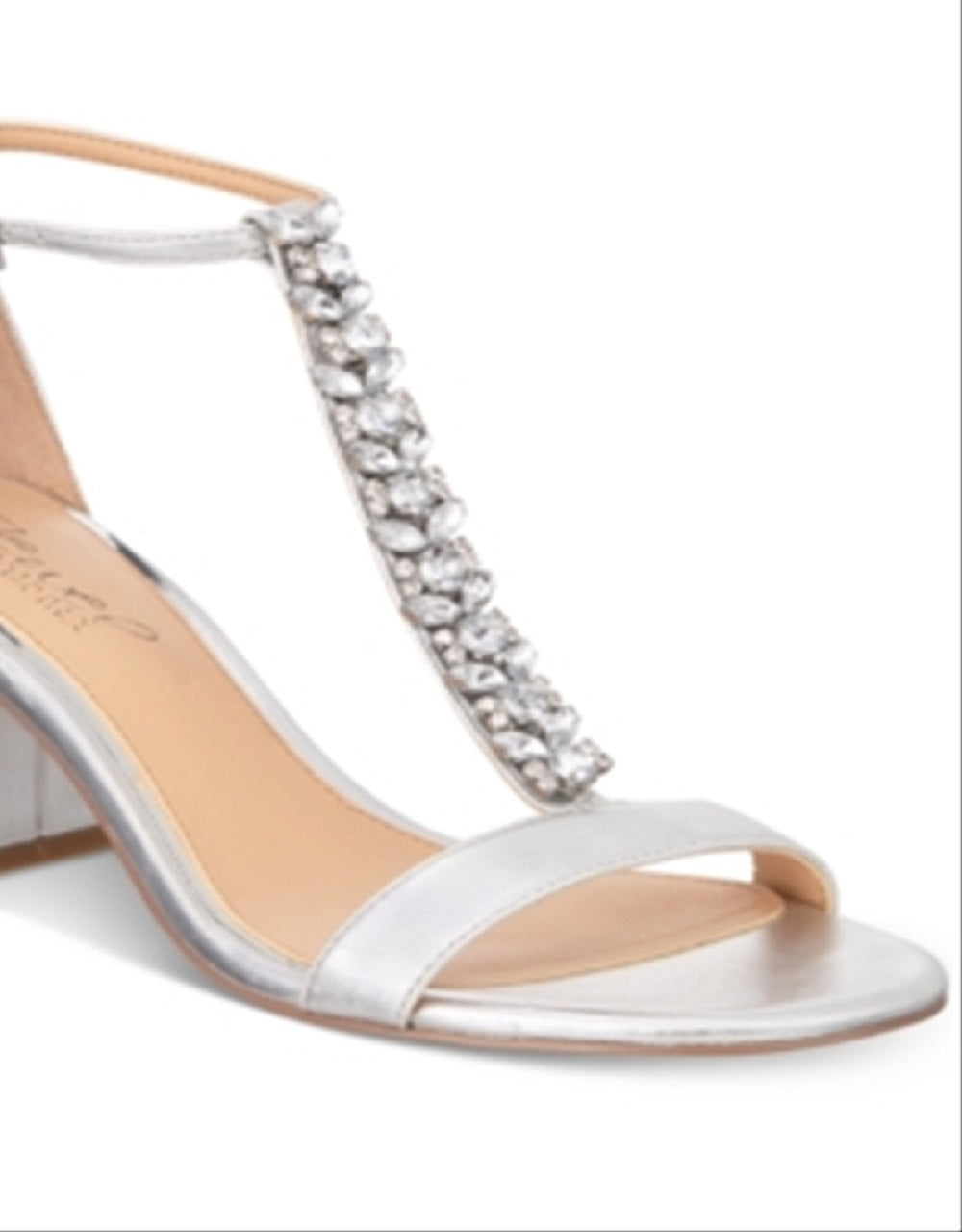 Badgley Mischka Women's Lindsey Fabric Open Toe Special Occasion Strappy Sandals Gray Size 7.5 M