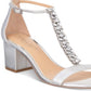Badgley Mischka Women's Lindsey Fabric Open Toe Special Occasion Strappy Sandals Gray Size 7.5 M