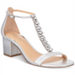 Badgley Mischka Women's Lindsey Fabric Open Toe Special Occasion Strappy Sandals Gray Size 7.5 M