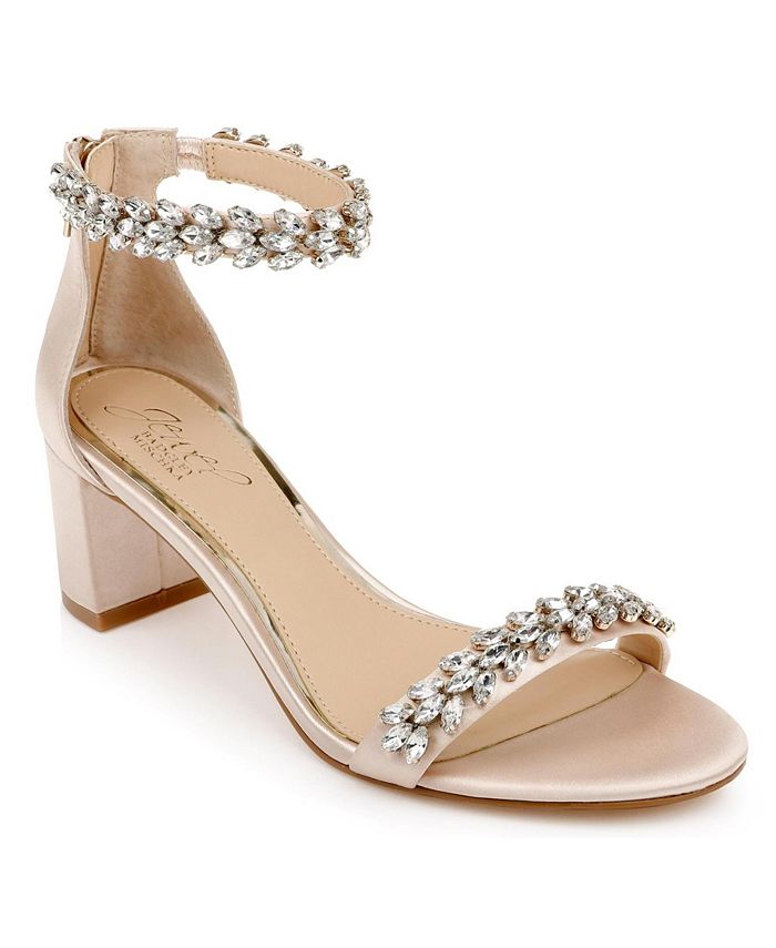 Badgley Mischka Women's Bronwen Block Heel Evening Sandals Brown Size 9 M