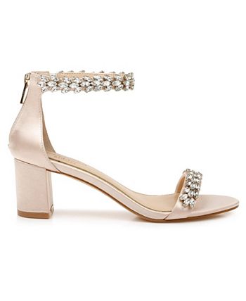Badgley Mischka Women's Bronwen Block Heel Evening Sandals Brown Size 9 M