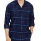 The Men's Store at Bloomingdale's Regular Fit Long Sleeve Twill Flannel Shirt Blue