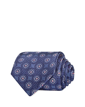 The Men's Store at Bloomingdale's Large Medallion Silk Classic Tie Navy Size 8