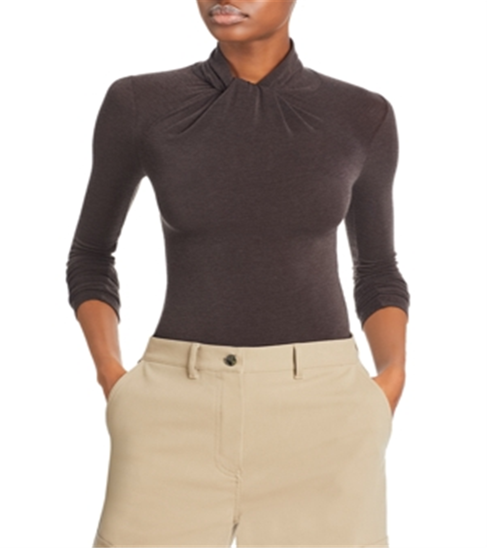Lvir Twisted High Neck Top Brown Size L