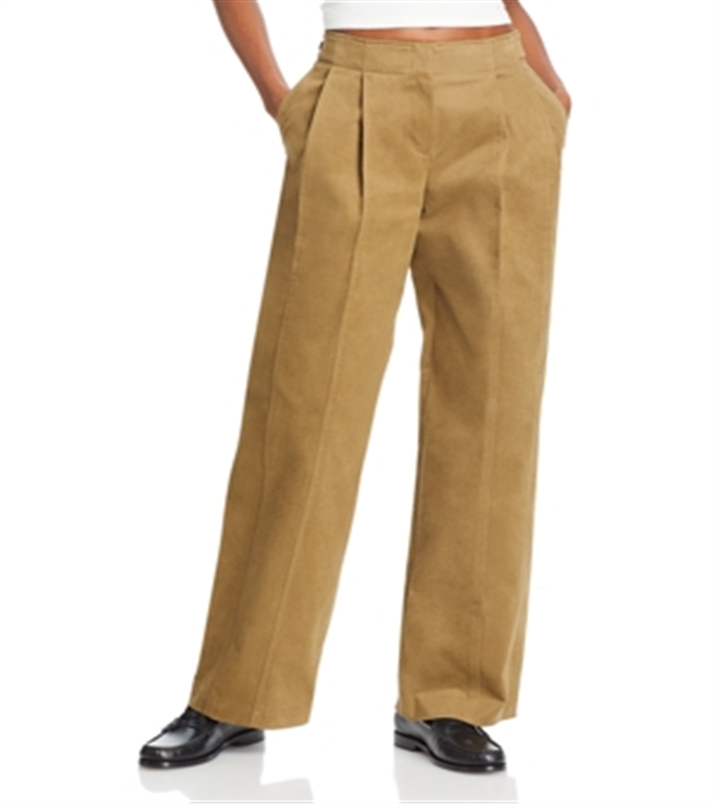Lvir Cotton Blend Front Pleat Pants Beige Size S