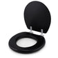 Embroidered Padded Soft Round Toilet Seat With Easy Clean & Change Hinge