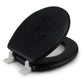 Embroidered Padded Soft Round Toilet Seat With Easy Clean & Change Hinge
