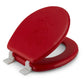 Embroidered Padded Soft Round Toilet Seat With Easy Clean & Change Hinge