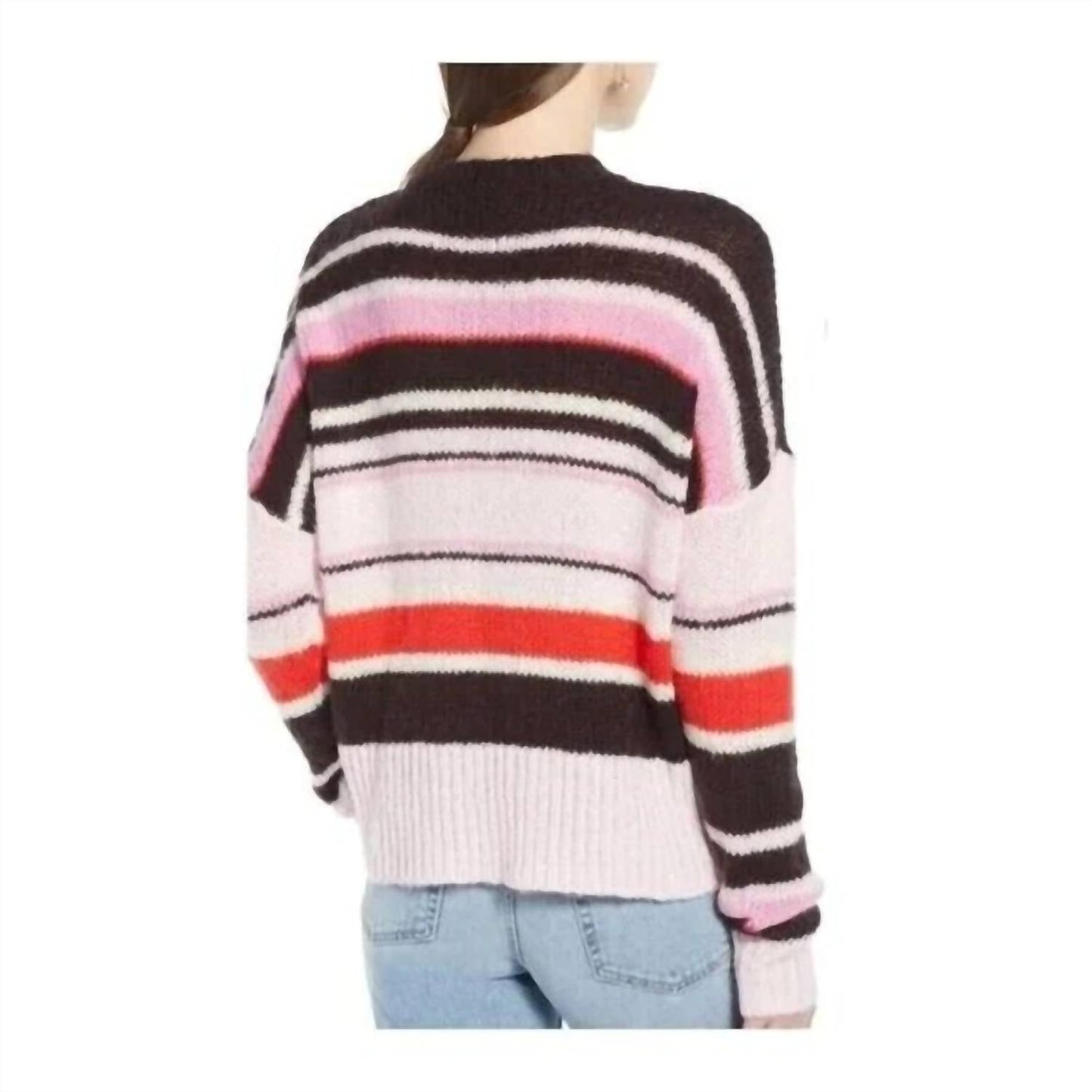 Something Navy - Striped Soft Chunky Pullover Sweater