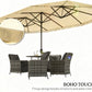 Extra Large Outdoor Umbrella with Fringe and Crank Handle