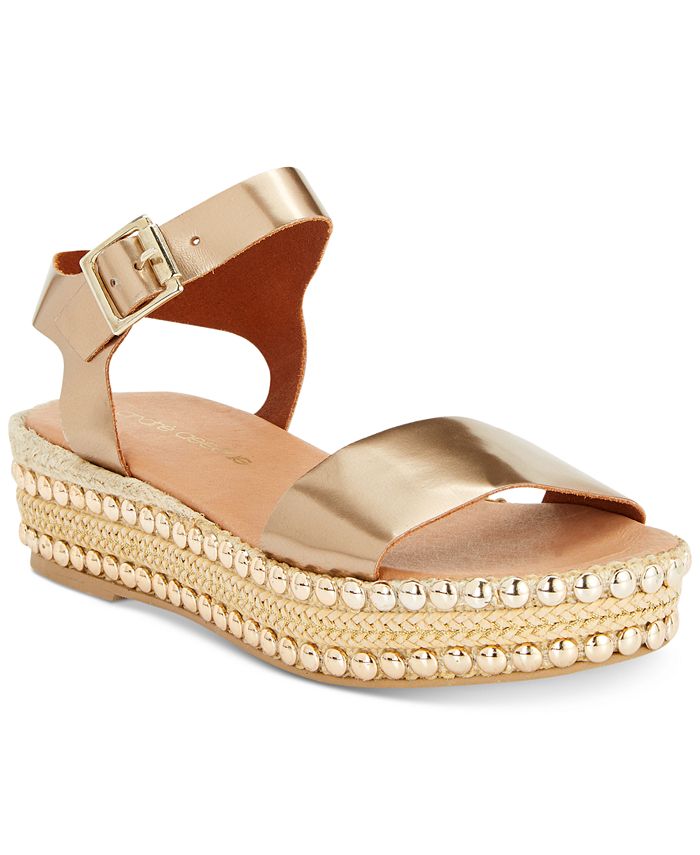Andre Assous Women's Vergie Patent Studded Espadrilles Yellow Size 9