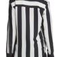 DKNY Women's Mixed Stripe Button Down Shirt Black Size X-Large