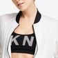 DKNY Women's Graphic Bomber Jacket White Size X-Large