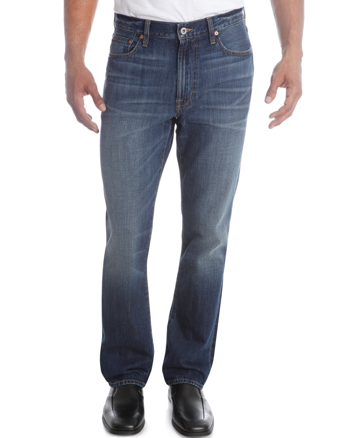 Lucky Brand Men's 181 Relaxed Straight Fit Stretch Jeans Blue Size 42X32