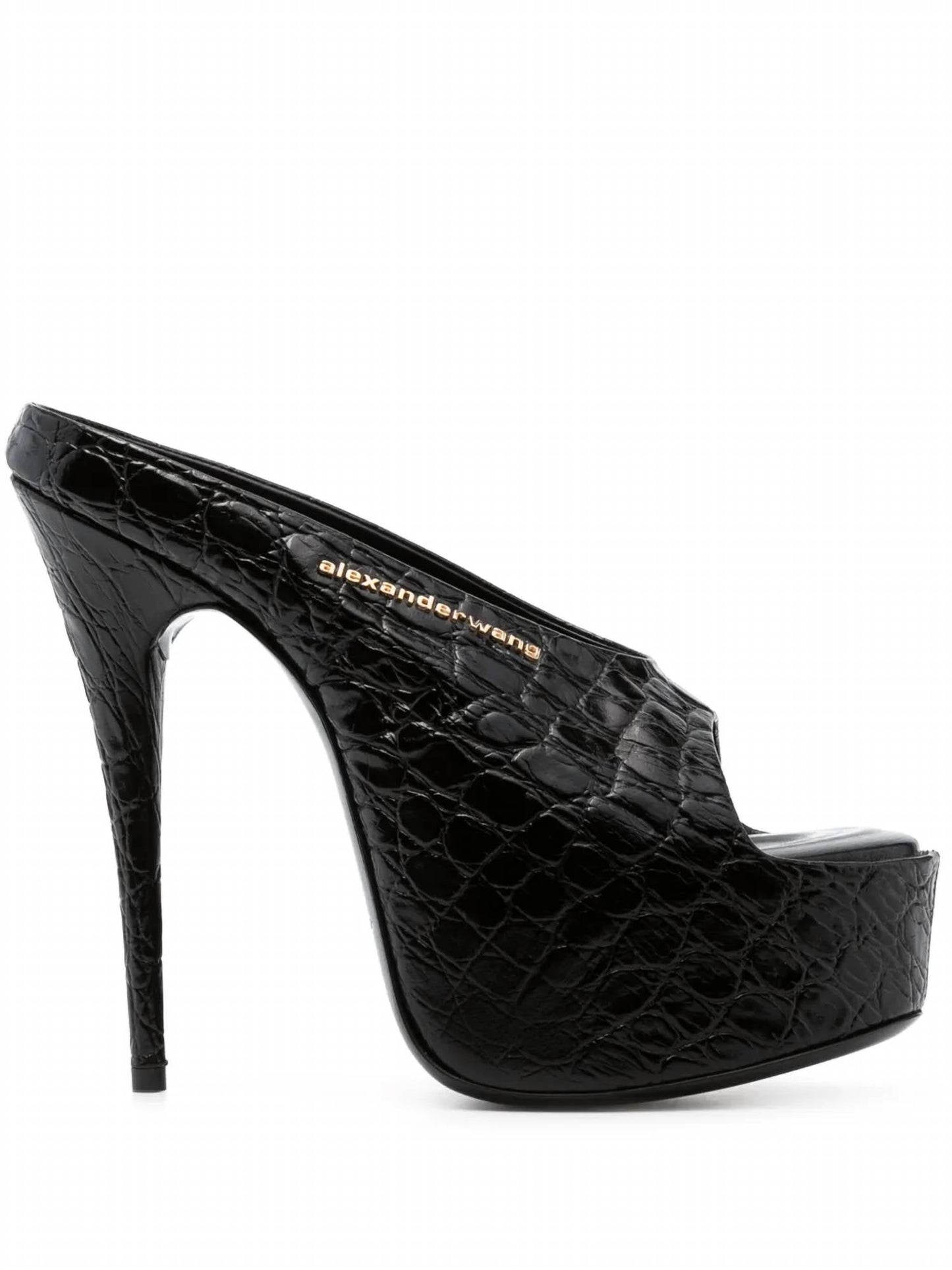 Alexander Wang - Women's Destiny 150mm Croc Embossed Leather Sandal Heels