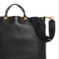 Valentino Men's Garavani Flat Leather Tote Black Size Regular