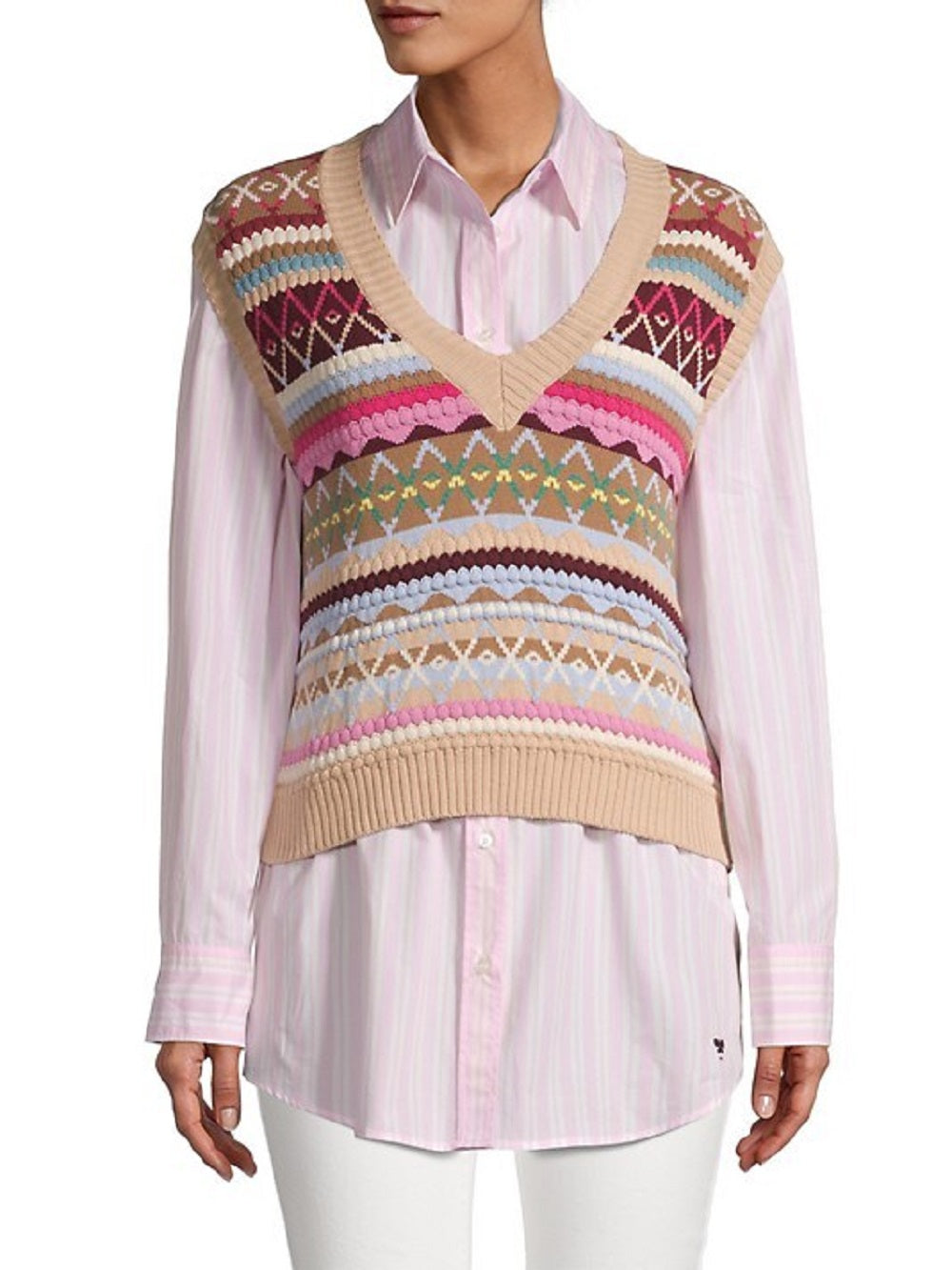 Weekend Max Mara Women's Esperia Knit Sweater Vest Pink Size Medium