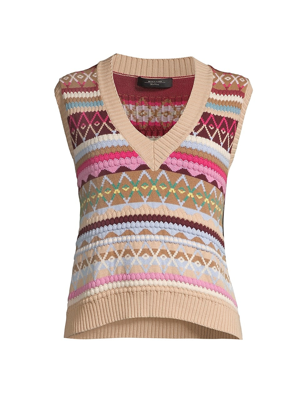 Weekend Max Mara Women's Esperia Knit Sweater Vest Pink Size Large