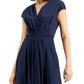 Weekend Max Mara Women's Vertice Pleated Midi Dress Blue Size 1