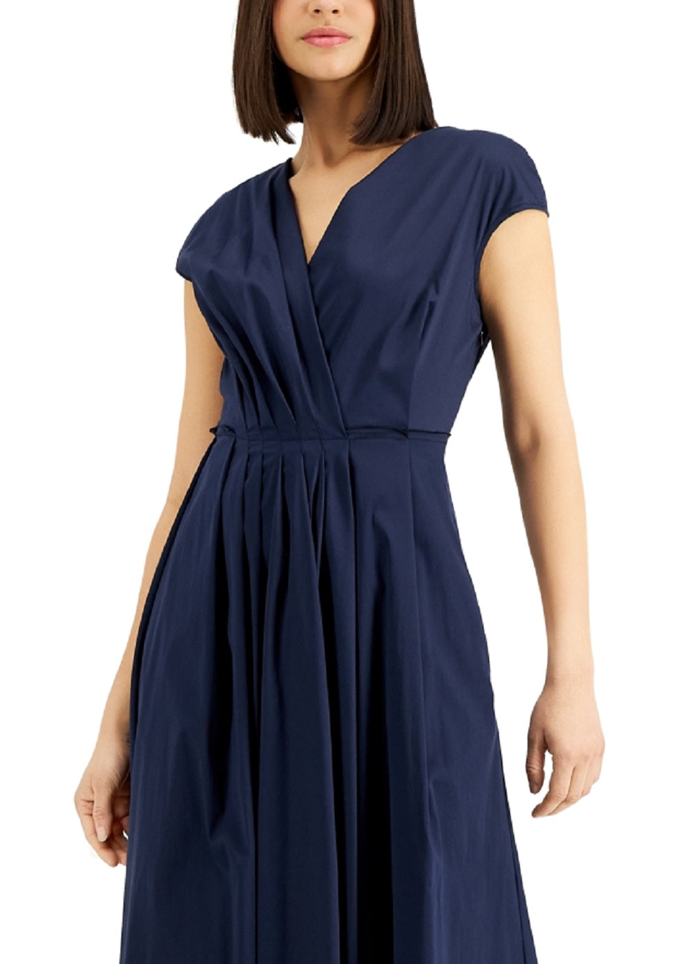 Weekend Max Mara Women's Vertice Pleated Midi Dress Blue Size 1