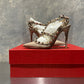 Valentino Garavani Women's Rockstud T-Strap Pointed Toe Pump Pink Size 5