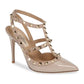 Valentino Garavani Women's Rockstud T Strap Pointed Toe Pump Pink Size 11