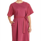 Weekend Max Mara Women's Belted T-Shirt Dress Pink Size Large