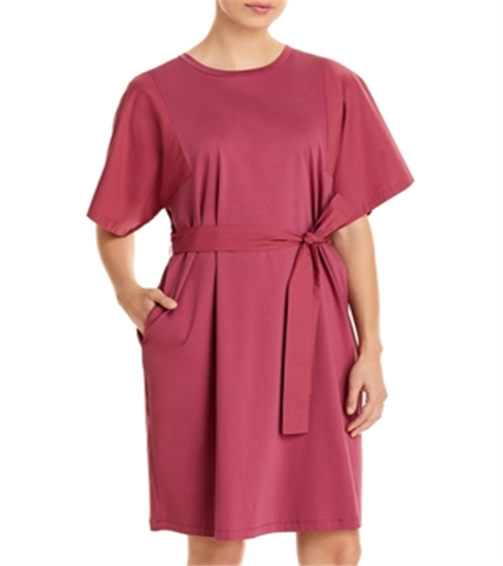 Weekend Max Mara Women's Belted T-Shirt Dress Pink Size Large