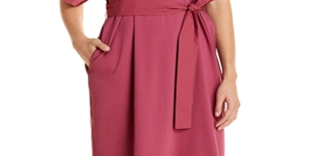 Weekend Max Mara Women's Belted T-Shirt Dress Pink Size Large