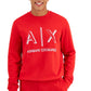 AX Armani Exchange Men's Regular Fit Icon Logo Print Fleece Sweatshirt Red Size X-Large