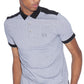 A|X Armani Exchange Men's Heathered Piqué Polo T-Shirt Black Size X-Large
