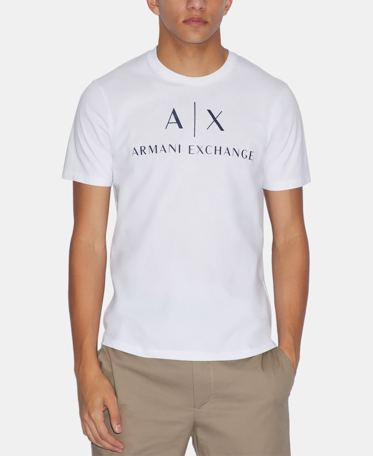 AX Armani Exchange Men's Graphic Print Logo T-Shirt White Size XL