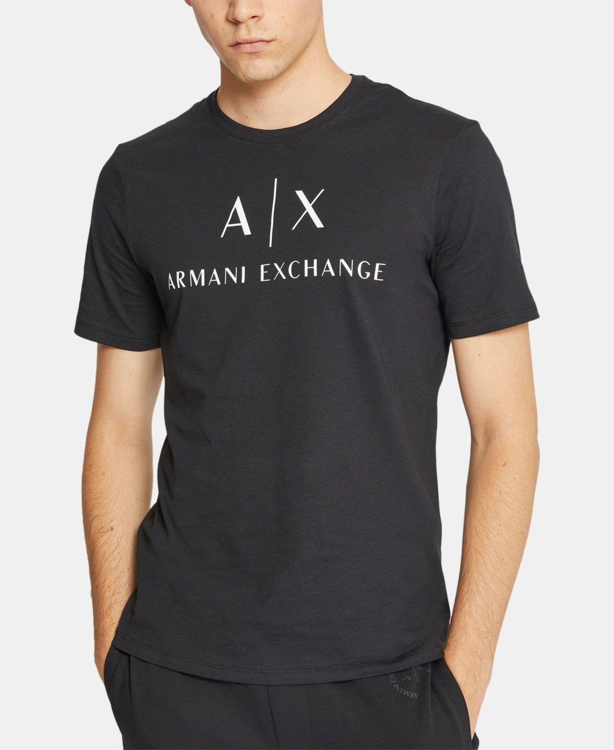 A|X Armani Exchange Men's Graphic Print Logo T-Shirt Black Size X-Large