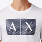 AX Armani Exchange पुरुषों की फाउंडेशन ट्रायंगुलेशन टी-शर्ट, सफ़ेद, साइज़ M