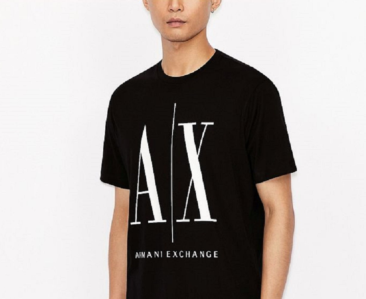 A|X Armani Exchange Men's Icon Logo Cotton Graphic Tee Black Size Small