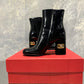 Valentino Garavani Women's Heritage Vlogo Bootie Black Size 7